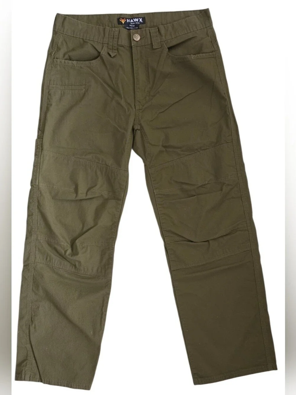 Hawx Stretch Ripstop Men’s Olive Green Cargo Utility Work Pants 34x30